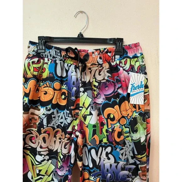Fresh‎ Prince Of Belair Graffiti Joggers Funky Hip Hop Style All Print  Size L - Picture 2 of 6